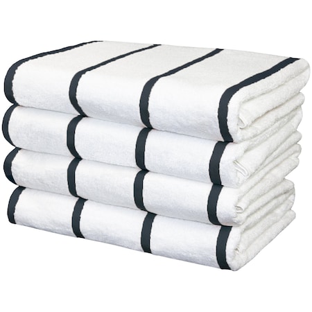 Monarch Brands Las Rayas Towels - Dark Grey, 4PK PNP-BT-HS3060-15DG
